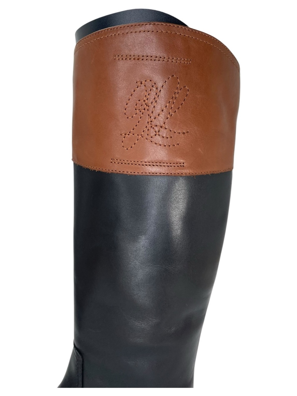 Lauren Ralph Lauren Justine Black Leather Knee High Womens Boots Size 9M - Picture 7 of 12